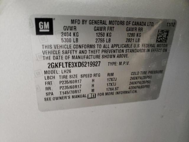 Photo 10 from auction – 2013 GMC TERRAIN SL with VIN 2GKFLTE3XD6219927