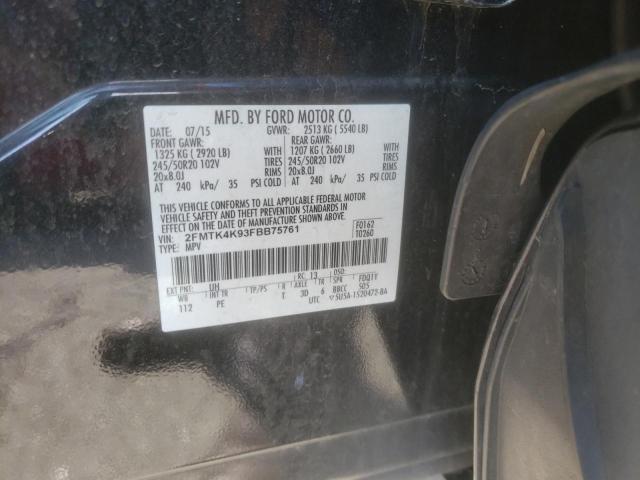Photo 10 from auction – 2015 FORD EDGE TITAN with VIN 2FMTK4K93FBB75761