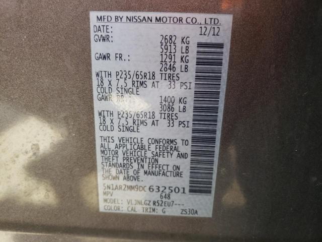 Photo 10 from auction – 2013 NISSAN PATHFINDER with VIN 5N1AR2MM9DC632501