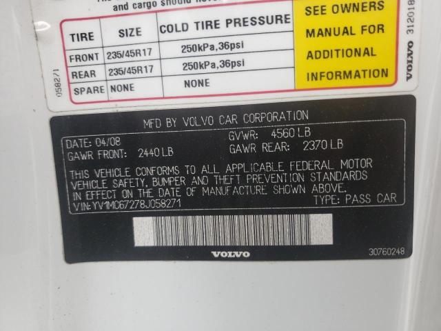 Photo 10 from auction – 2008 VOLVO C70 T5 with VIN YV1MC67278J058271
