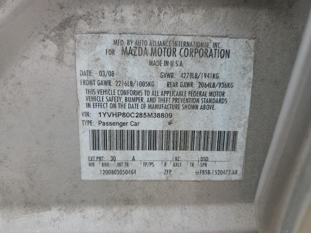 Photo 10 from auction – 2008 MAZDA 6 I with VIN 1YVHP80C285M38809