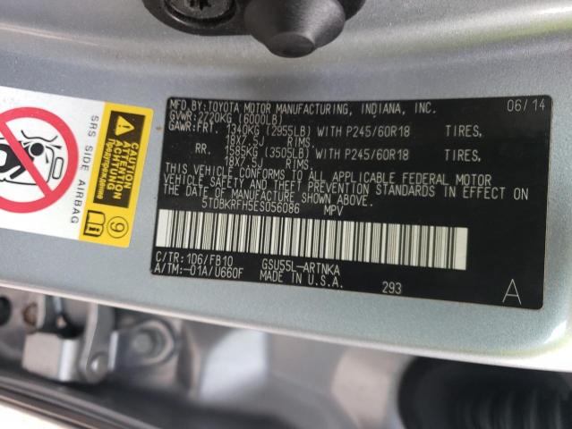 Photo 10 from auction – 2014 TOYOTA HIGHLANDER with VIN 5TDBKRFH5ES056086