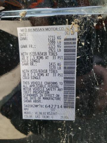Photo 10 from auction – 2019 NISSAN PATHFINDER with VIN 5N1DR2MM7KC642714