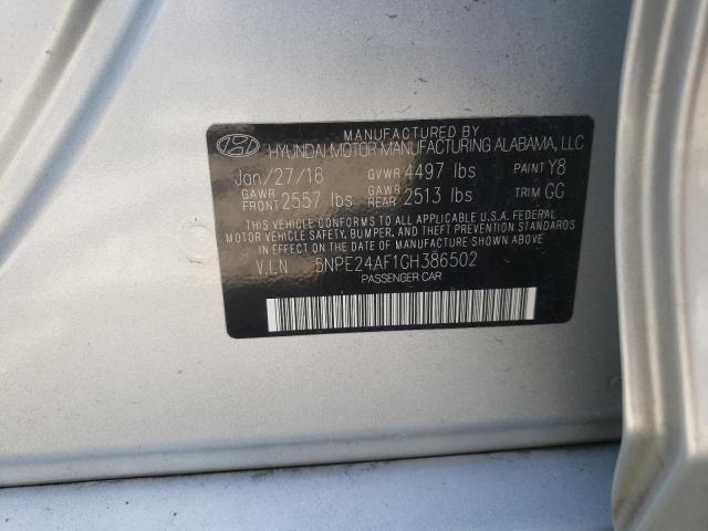 Photo 10 from auction – 2016 HYUNDAI SONATA with VIN 5NPE24AF1GH386502