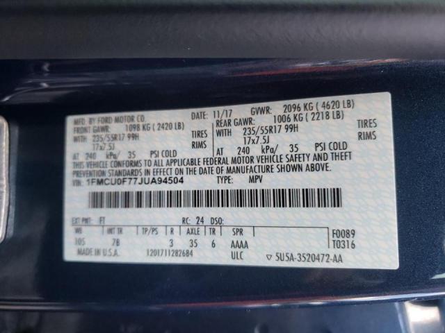 Photo 10 from auction – 2018 FORD ESCAPE S with VIN 1FMCU0F77JUA94504