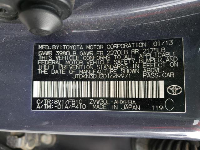 Photo 10 from auction – 2013 TOYOTA PRIUS with VIN JTDKN3DU2D1649971