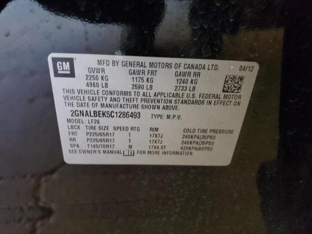 Photo 10 from auction – 2012 CHEVROLET EQUINOX LS with VIN 2GNALBEK5C1286493