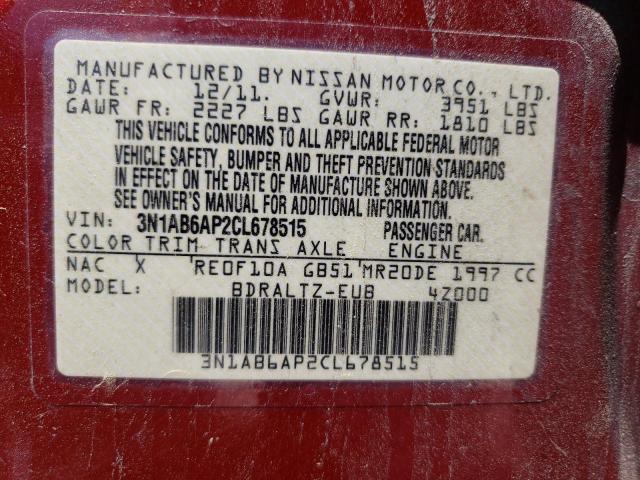 Photo 10 from auction – 2012 NISSAN SENTRA 2.0 with VIN 3N1AB6AP2CL678515