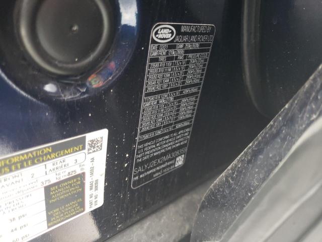 Photo 10 from auction – 2021 LAND ROVER RANGE ROVE with VIN SALYJ2EX2MA308359