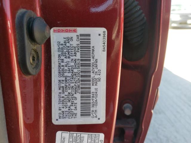 Photo 10 from auction – 2003 TOYOTA CAMRY LE with VIN JTDBE32K330156919