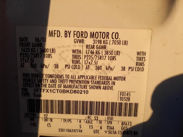 Photo 10 from auction – 2011 FORD F150 SUPER with VIN 1FTFX1CT0BKD80210