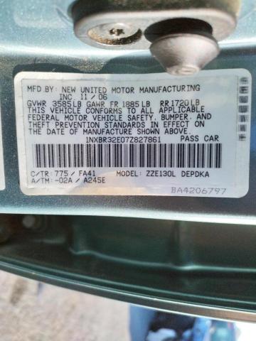 Photo 10 from auction – 2007 TOYOTA COROLLA CE with VIN 1NXBR32E07Z827861
