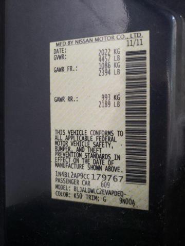 Photo 10 from auction – 2012 NISSAN ALTIMA SR with VIN 1N4BL2AP9CC179767