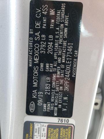 Photo 10 from auction – 2020 KIA FORTE with VIN 3KPF24ADXLE171461