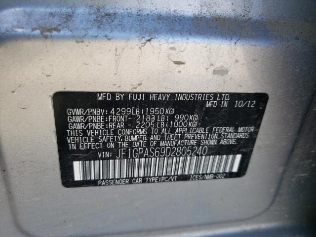 Photo 10 from auction – 2013 SUBARU IMPREZA SP with VIN JF1GPAS69D2805240
