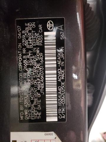 Photo 10 from auction – 2007 TOYOTA CAMRY CE with VIN JTNBE46K073116409