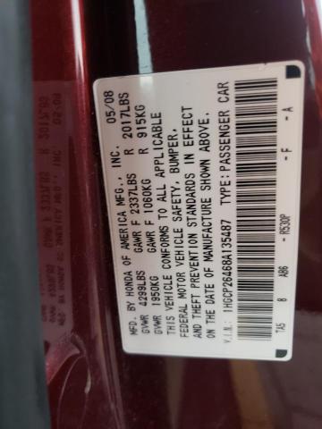 Photo 10 from auction – 2008 HONDA ACCORD LXP with VIN 1HGCP26468A135487