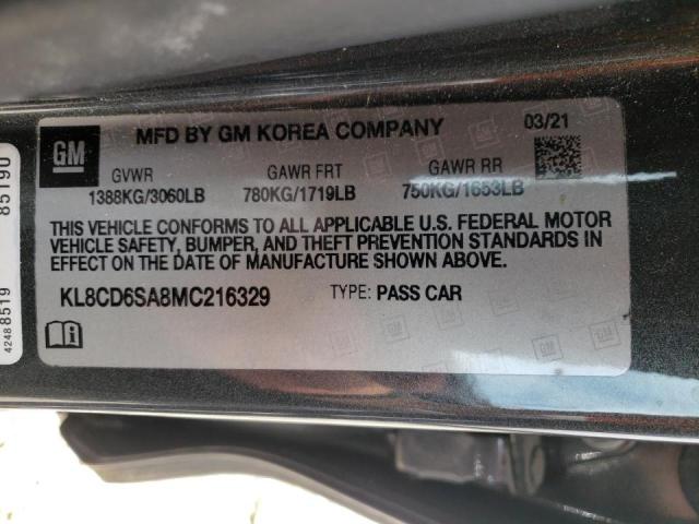 Photo 10 from auction – 2021 CHEVROLET SPARK 1LT with VIN KL8CD6SA8MC216329