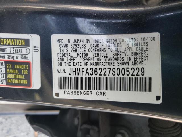 Photo 10 from auction – 2007 HONDA CIVIC HYBR with VIN JHMFA36227S005229