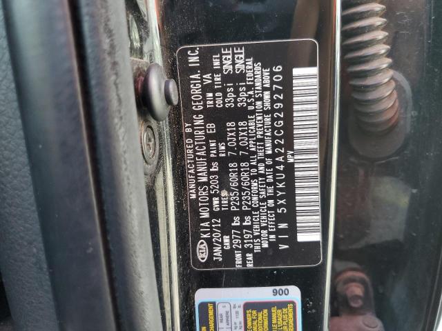 Photo 10 from auction – 2012 KIA SORENTO EX with VIN 5XYKU4A22CG292706