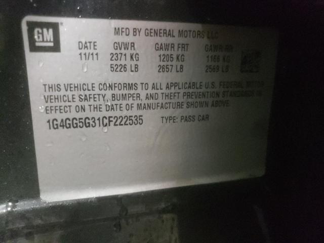 Photo 10 from auction – 2012 BUICK LACROSSE P with VIN 1G4GG5G31CF222535