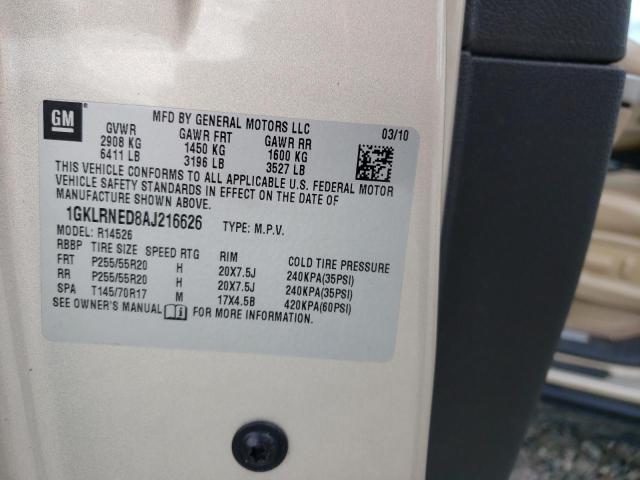 Photo 10 from auction – 2010 GMC ACADIA SLT with VIN 1GKLRNED8AJ216626