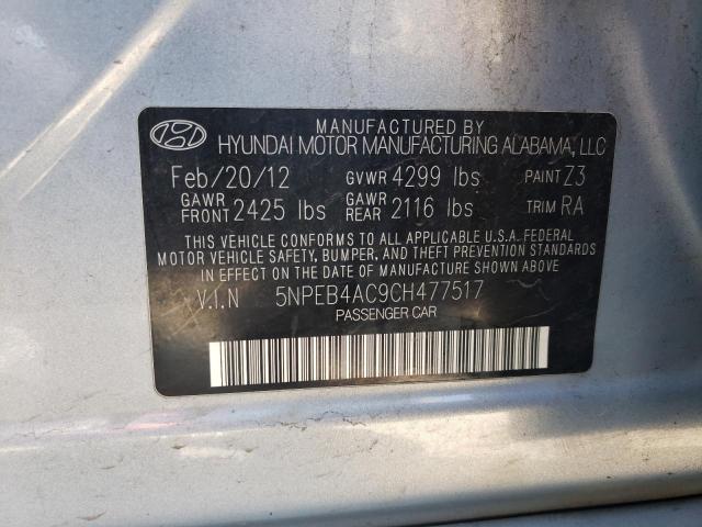 Photo 10 from auction – 2012 HYUNDAI SONATA GLS with VIN 5NPEB4AC9CH477517