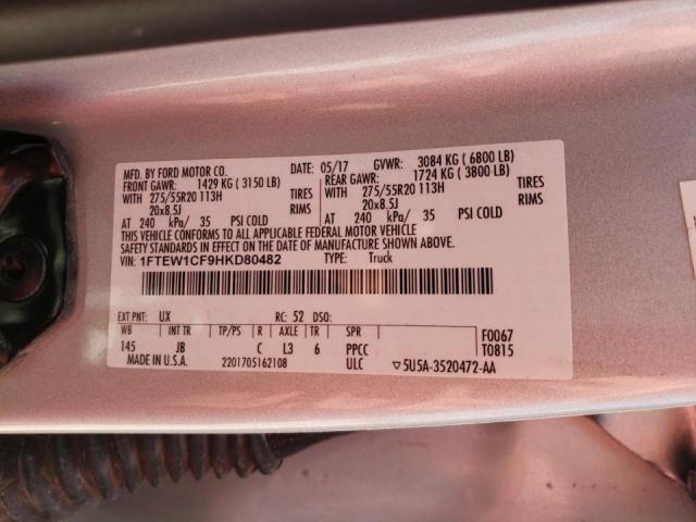 Photo 10 from auction – 2017 FORD F150 SUPER with VIN 1FTEW1CF9HKD80482