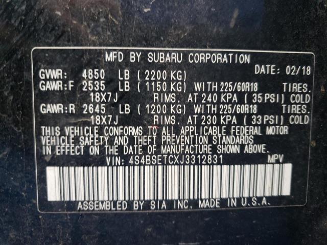 Photo 10 from auction – 2018 SUBARU OUTBACK TO with VIN 4S4BSETCXJ3312831