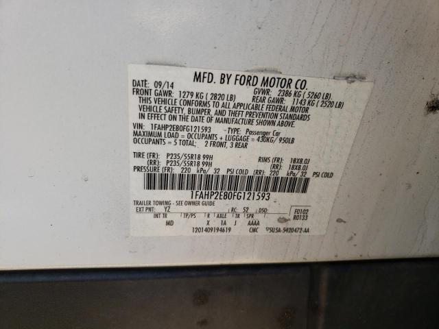 Photo 10 from auction – 2015 FORD TAURUS SEL with VIN 1FAHP2E80FG121593