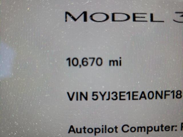 Photo 8 from auction – 2022 TESLA MODEL 3 with VIN 5YJ3E1EA0NF189621