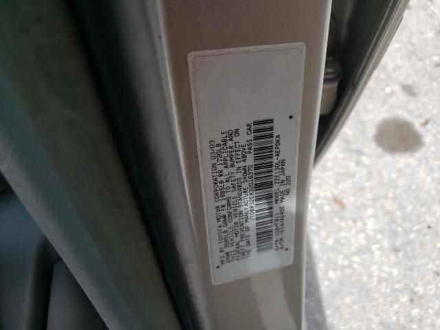 Photo 10 from auction – 2003 TOYOTA COROLLA CE with VIN JTDBR32EX32016370