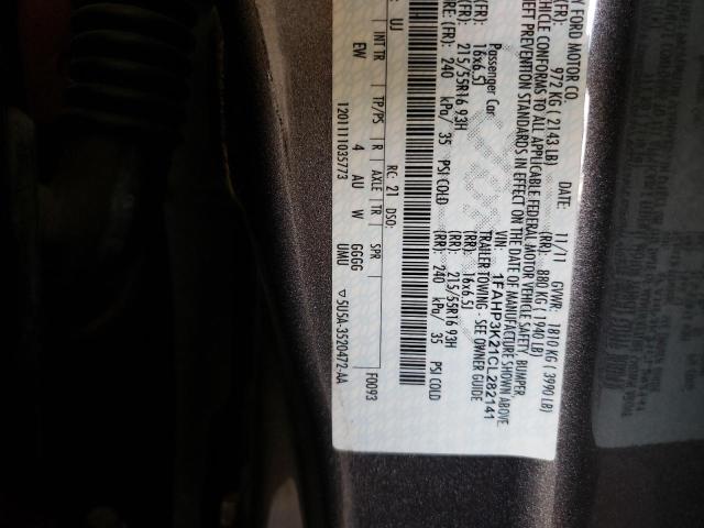 Photo 10 from auction – 2012 FORD FOCUS SE with VIN 1FAHP3K21CL282141