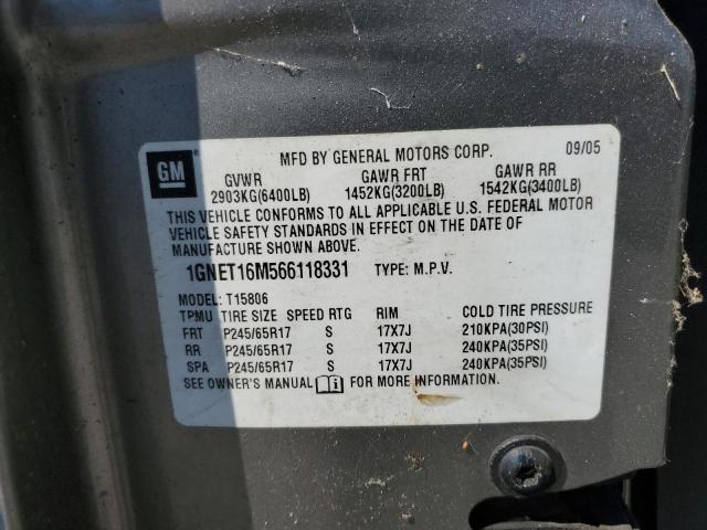 Photo 10 from auction – 2006 CHEVROLET TRAILBLAZE with VIN 1GNET16M566118331