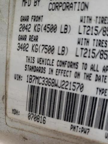Photo 10 from auction – 1998 DODGE RAM 3500 with VIN 1B7MC3368WJ221570