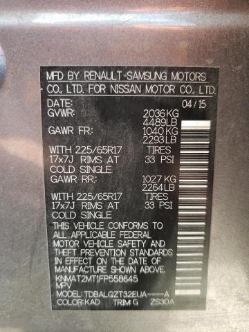 Photo 10 from auction – 2015 NISSAN ROGUE S with VIN KNMAT2MT1FP558645