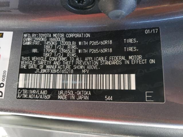 Photo 10 from auction – 2017 LEXUS GX 460 with VIN JTJBM7FX8H5165218