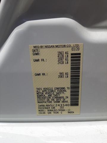 Photo 10 from auction – 2020 NISSAN ALTIMA S with VIN 1N4BL4BV5LC243540