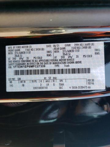Photo 10 from auction – 2021 FORD F150 SUPER with VIN 1FTEW1EP6MFC27339