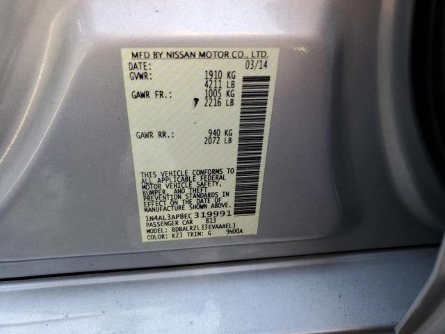 Photo 10 from auction – 2014 NISSAN ALTIMA 2.5 with VIN 1N4AL3AP8EC319991