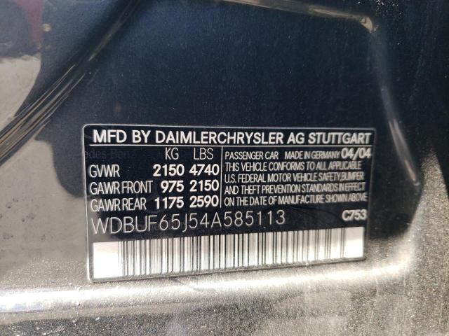 Photo 10 from auction – 2004 MERCEDES-BENZ E 320 with VIN WDBUF65J54A585113