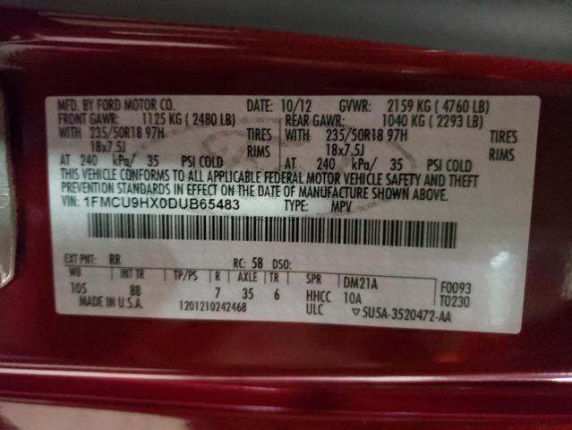 Photo 10 from auction – 2013 FORD ESCAPE SEL with VIN 1FMCU9HX0DUB65483