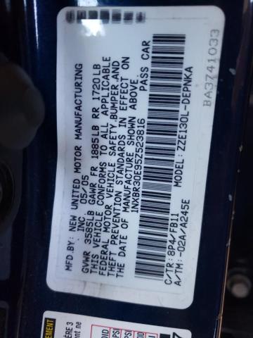Photo 10 from auction – 2005 TOYOTA COROLLA CE with VIN 1NXBR30E95Z523816
