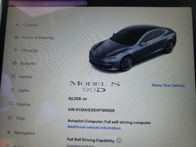 Photo 8 from auction – 2017 TESLA MODEL S with VIN 5YJSA1E25HF190929