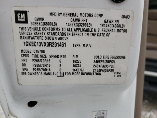 Photo 10 from auction – 2003 GMC YUKON with VIN 1GKEC13VX3R291461