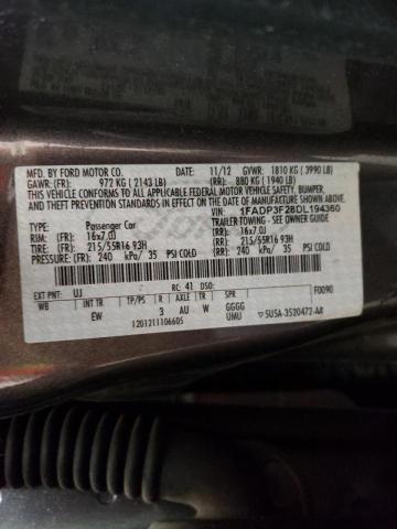 Photo 10 from auction – 2013 FORD FOCUS SE with VIN 1FADP3F28DL194360