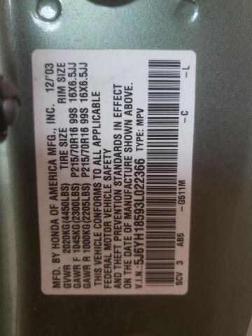 Photo 10 from auction – 2003 HONDA ELEMENT EX with VIN 5J6YH18593L022366