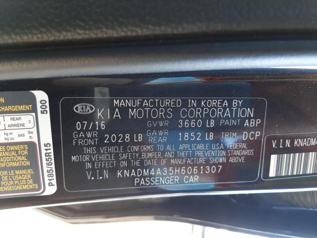 Photo 10 from auction – 2017 KIA RIO LX with VIN KNADM4A35H6061307