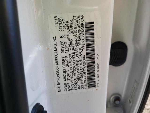 Photo 10 from auction – 2019 ACURA TLX TECHNO with VIN 19UUB3F47KA006044