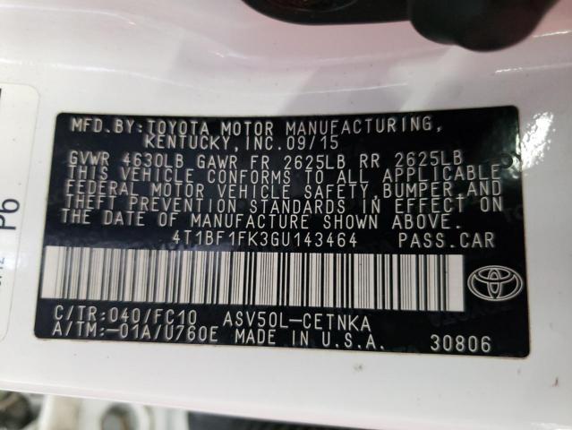 Photo 10 from auction – 2016 TOYOTA CAMRY LE with VIN 4T1BF1FK3GU143464